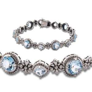  Sterling Silver and Sky Blue Topaz Enchanted Floral 