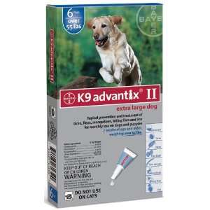   K9 ADVANTIX II Dog Flea & Tick over 55 lbs Blue 6 Month