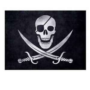    Pirate Skull and Swords Flag Large Wall Decal