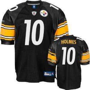 Santonio Holmes Jersey Reebok Authentic Black #10 Pittsburgh Steelers 