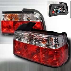 Bmw Bmw E36 4Dr  Red Clear Tail Lights/ Lamps   Performance Conversion 