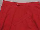 BIANCHI Vibrant RED Rayon Weave Pants 36 Pleats + Cuffs