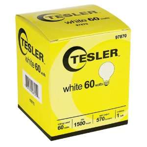  Tesler 60 Watt G25 White Glass Light Bulb
