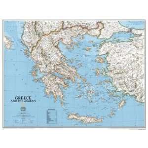  Greece Wall Map with the Aegean Sea and Crete 30x24 