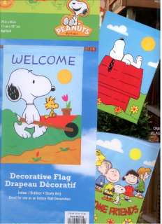 Peanuts Snoopy Doghouse Assorted Large Garden Flag NEW  