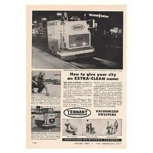  1960 Tennant Model 100 Vacuumized Street Sweeper Print Ad 