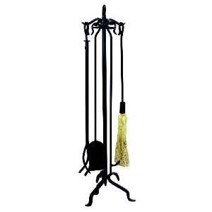  UniFlame 5 Pieces Black Wrought Iron Extra Tall Fireset 