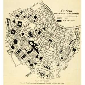 1904 Print Vienna Map Architecture Plan Ring Strasse 