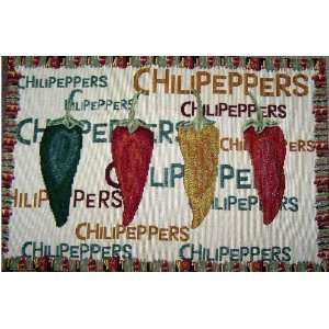   of 4 Tapestry Placemats Chili, Peppers, Chilipeppers 