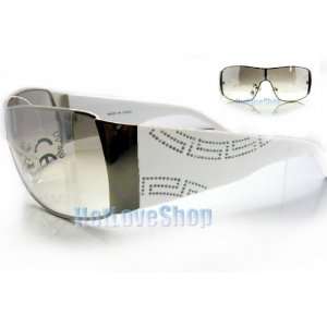 UV400 Lens Technology   Unisex F1225 White Frame Glassy Finish Fashion 