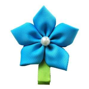  Teal Blue Cosmo Flower Hair Pin Beauty