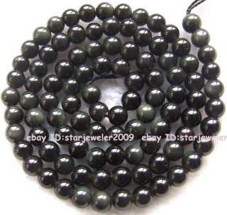 natural black Obsidian Globose Gemstone Beads15 4mm 6mm 8mm 10mm 12mm 