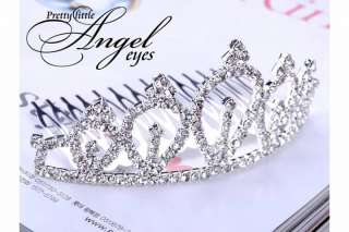 Shiny Bridal New Tiara Wedding Rhinestone Crown Comb Hair Clip Girl 