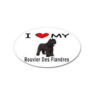  I Love My Bouvier des Flandres Oval Sticker Everything 