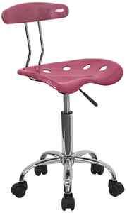 NEW ERGONOMIC PINK And Chrome Computer Task Chair  