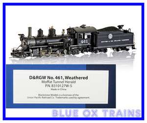 Blackstone B310127W S HOn3 D&RGW 461 K 27 2 8 2 Sound/Weathered Moffat 