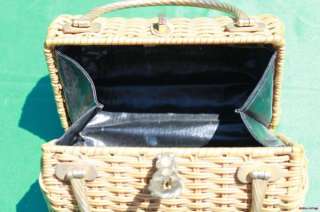 This is a very cute vintage purse. It is the wicker that is 