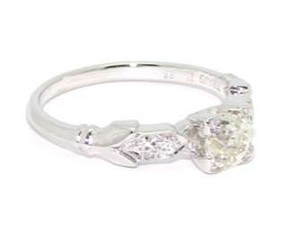 Vintage 18kt White Gold .60ct Diamond Engagement Ring  