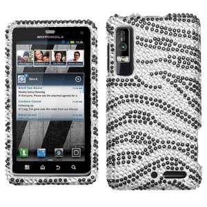 Zebra Crystal Bling Case Phone Cover Motorola Droid 3  