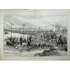  War 1877 Passage Danube Braila River Horses Soldiers