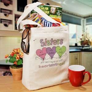  Hearts Strings Sisters Personalized Totebag Musical 