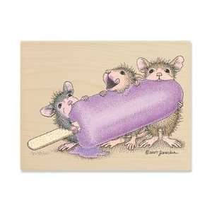 Stampabilities House Mouse Wood Mounted Rubber Stamp Brain Freeze HMUR 