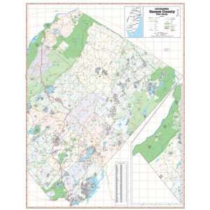  Universal Map 762552220 Sussex County NJ Wall Map Railed 