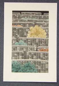 TANAKA RYOHEI Japanese Print TILE ROOFS  