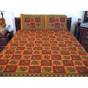   3P INDIAN ELEPHANT COTTON BEDDING BEDSPREAD TAPESTRY