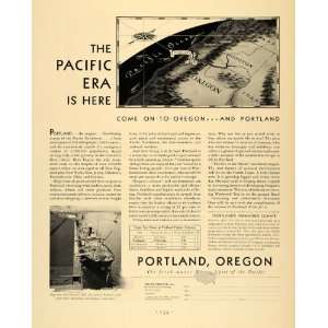 1930 Ad Portland Oregon Development Pacific Port Map 