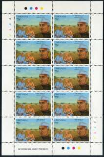 Grenada GANDHI & NEHRU Complete Sheetlet Of 10 Stamps.  