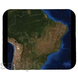  Brazil Satellite Map Mouse Pad 