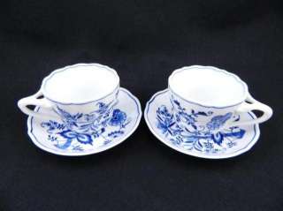 Blue DANUBE Japan COFFEE Tea CUPS & SAUCERS NEW Anniversary MARK 