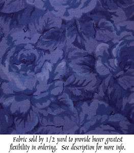 108 Wide Medium Blue Tone on Tone Rose Fabric  