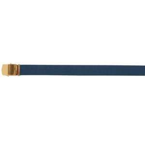  Navy Blue Brass Buckle Cotton Web Belt   Up To 54 Inches 