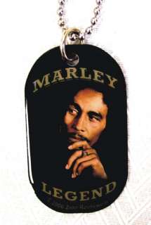 Bob Marley 24 Legend Stainless Metal Dog Tag Necklace  