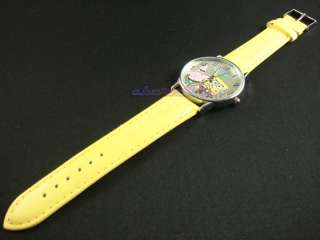 Sponge Bob Squarepants Quartz Leather Wristwatch yellow  
