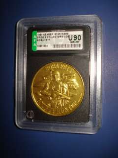 Vintage Star Wars AFA U90 BOBA FETT Gold Coin Droids  