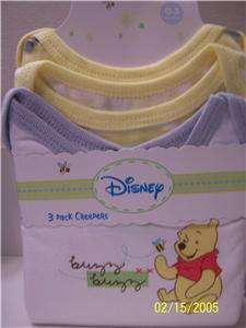   Newborn Boys Winnie The Pooh 3 Pack Short Sleeve Bodysuits  