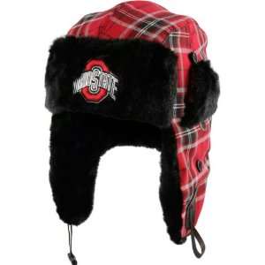 Ohio State Buckeyes Red Youth Plaid Pattern Winterize Earflap Knit Hat