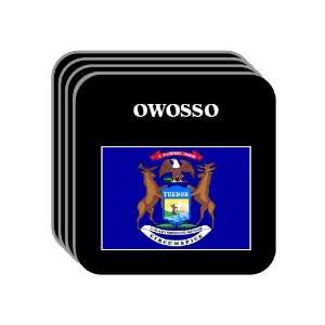 US State Flag   OWOSSO, Michigan (MI) Set of 4 Mini Mousepad Coasters