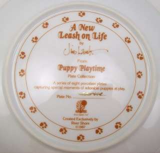 Jim Lamb Puppy Playtime A NEW LEASH ON LIFE Plate  