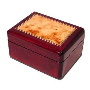  Elm Briar Inlay Solid Natural Wood Musical Jewelry Box 