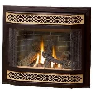   Fireplaces GD36B KT Bay Front with Pull Screen And Front Brick Home