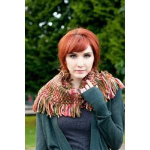   Snood Knitted Wool Overlapping Pattern Scarf Shawl Wrap   Multi Color