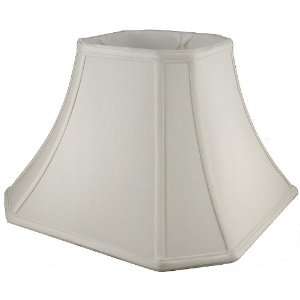   Square Soft Tailored Lampshade, Shantung, Off white