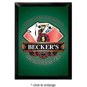    Personalized Texas Hold Em Poker Pub Sign 