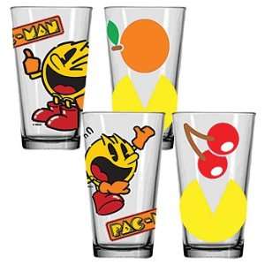    Retro Pac Man Video Game Drinking Glasses (Set/4)