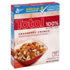 General Mills Total Cereal, Cranberry Crunch, 15 oz (Pack of 4)