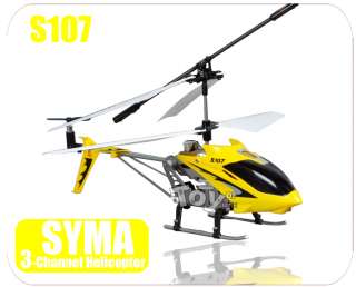 SYMA S107 Metal 3 Channels RC Mini Helicopter Gyro (well pack) yellow 